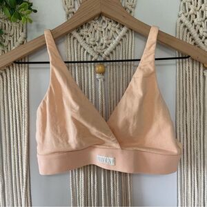 KINDLY YOURS Cotton V-Neck Bralette Orange Size Small